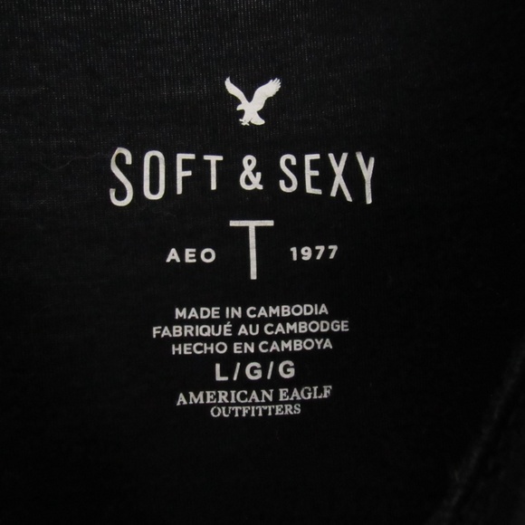 American Eagle Soft & Sexy Embroidered Floral Tee - Picture 7 of 10
